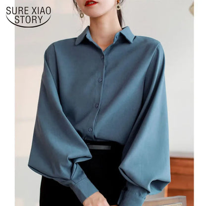 Women Chiffon Blouses 2025 Casual Stand Collar