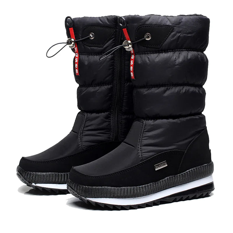 Men Snow Boots Platform Snow Boots For Men Thick Plush Waterproof Slip Resistant Winter Mens Shoes