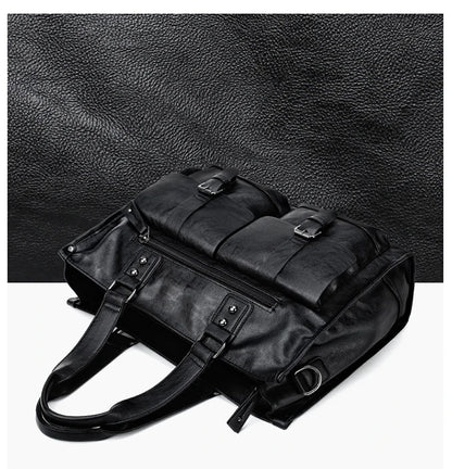 New Waterproof Men's Handbag British Fashion Style High-quality Large-capacity Multi-functional Business Computer Student Bag