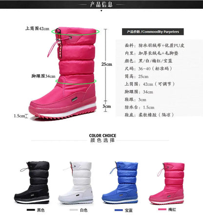 Women Snow Boots Platform Winter Boots Thick Plush Waterproof Non-slip Boots Fashion Women Winter Shoes Warm Fur Botas mujer