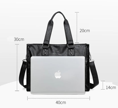 New Waterproof Men's Handbag British Fashion Style High-quality Large-capacity Multi-functional Business Computer Student Bag