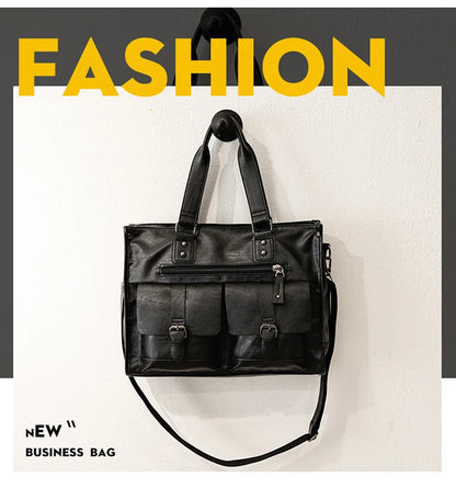 New Waterproof Men's Handbag British Fashion Style High-quality Large-capacity Multi-functional Business Computer Student Bag