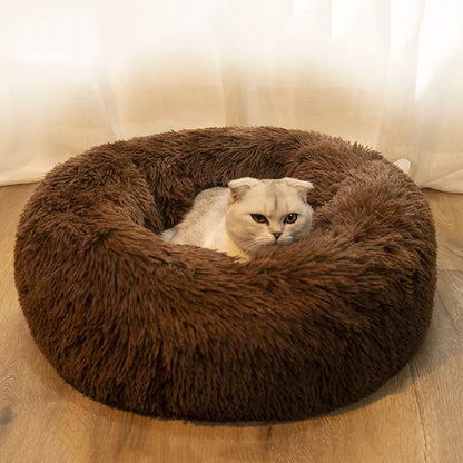 40-110cm Round Pet Bed for Large Dog Bed Super Soft Cat Bed Long Plush