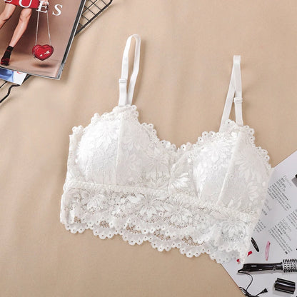 Lace Sexy Lingerie Wireless Bra For Women Padded Push Up