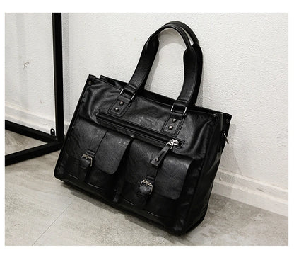 New Waterproof Men's Handbag British Fashion Style High-quality Large-capacity Multi-functional Business Computer Student Bag