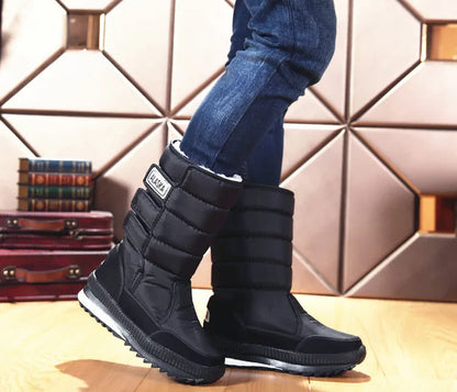 Men Snow Boots Platform Snow Boots For Men Thick Plush Waterproof Slip Resistant Winter Mens Shoes