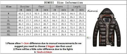 DIMUSI New Men Winter Jacket Fashion Hooded Thermal Down Cotton Parkas Male Casual Hoodies Brand Clothing Warm Coat 5XL,PA064