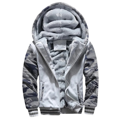 Men's Winter Jacket Camouflage Thicken Jackets Hooded Fleece Long Sleeve Down Jacket Man Casual Streetwear Men's Clothing