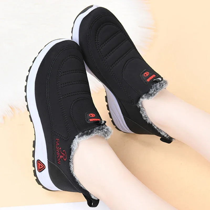 Women Boots Warm Fur Snow Boots Antislip Winter Women Shoes Casual Flat Ankel Boots Fashion Female Cotton Shoes