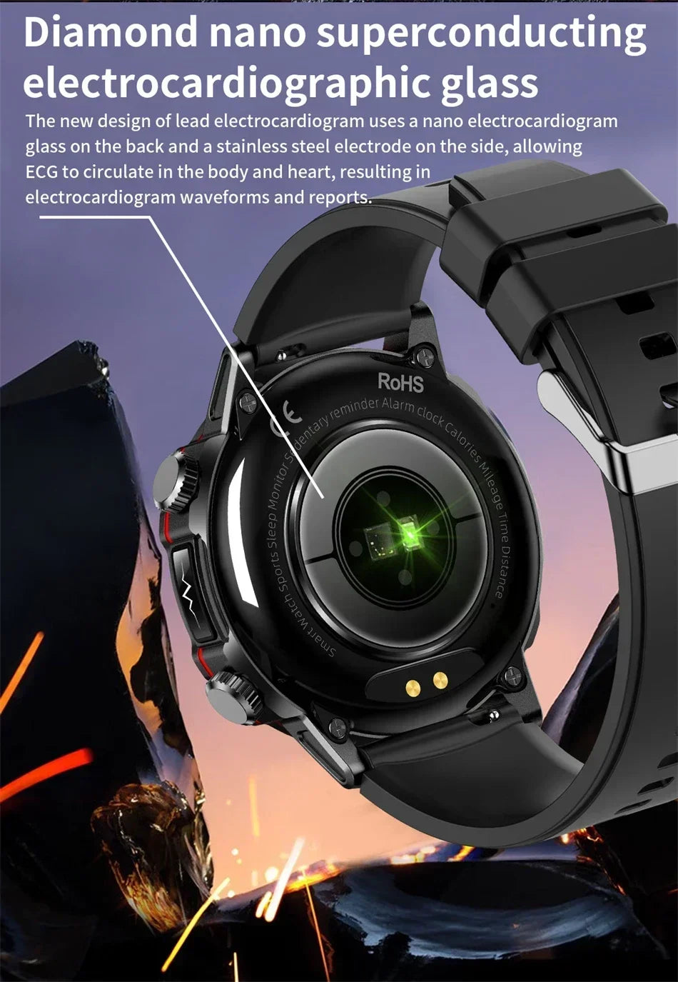 2024 New Smart Watch Men Blood Lipids Uric Acid Health ECG+PPG Fitness Tracker Clock HD Bluetooth Call Sport Altitude Smartwatch