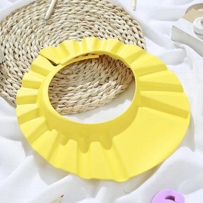 Baby Shower Soft Cap Adjustable Hair Wash Hat for Kids Ear Protection.