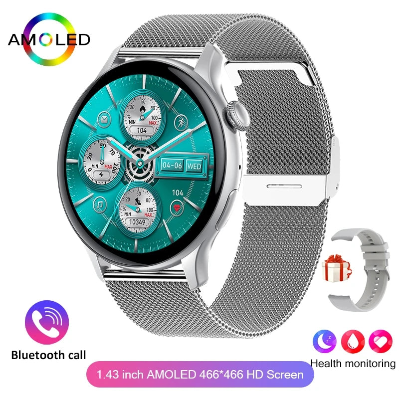 For Xiaomi New Smartwatch 1.43 Inch Full Screen Bluetooth Call Heart Rate Sleep Monitor Sports Models Smart Watch For Men Women