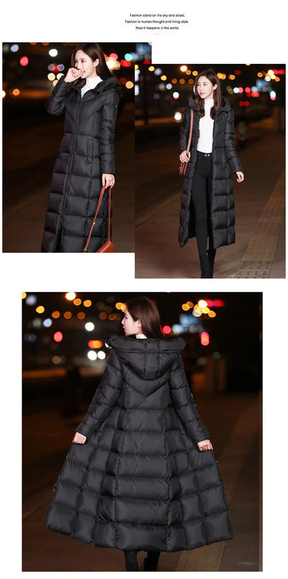 Women's Winter Cold Coats Long Parkas Warm Down Basic Jacket Fashion Cotton Padded Outwear.