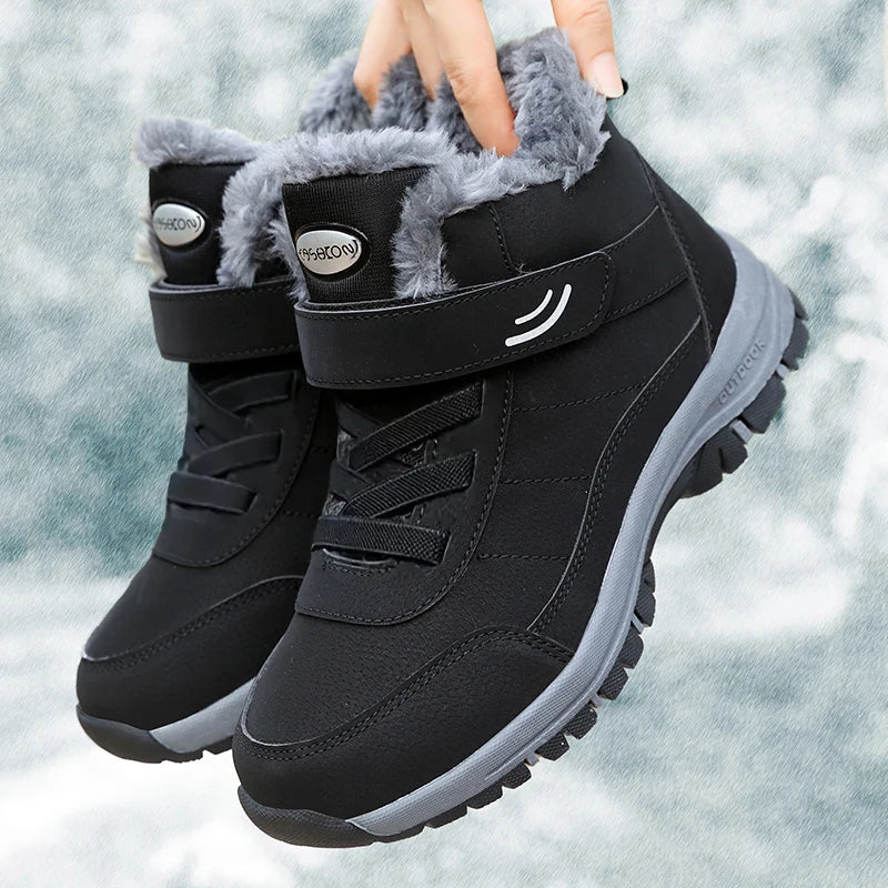 Snow Boots for Men Casual Winter Shoes Platform Non-slip Warm Fur Ankle