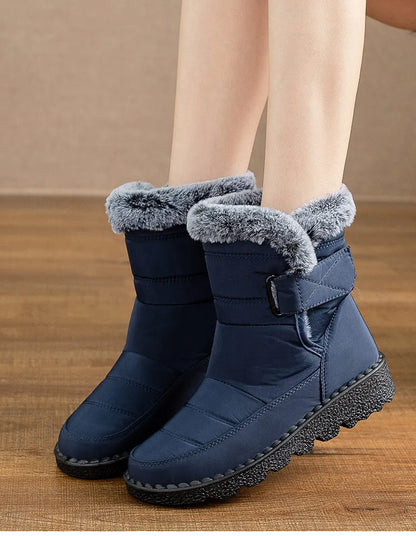 Women's Boots 2023 New Winter Shoes For Women Heeled Winter Boots Waterproof Snow Boots Elegant Warm Fur Winter Footwear Female