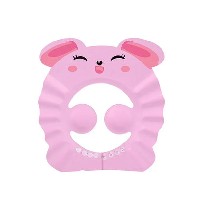 Baby Shower Soft Cap Adjustable Hair Wash Hat for Kids Ear Protection.