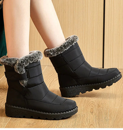 Women's Boots 2024 Trend Winter Shoes For Woman Winter Boots Ankle Low Heels Botas Mujer Waterproof Snow Boots With Fur Shoes