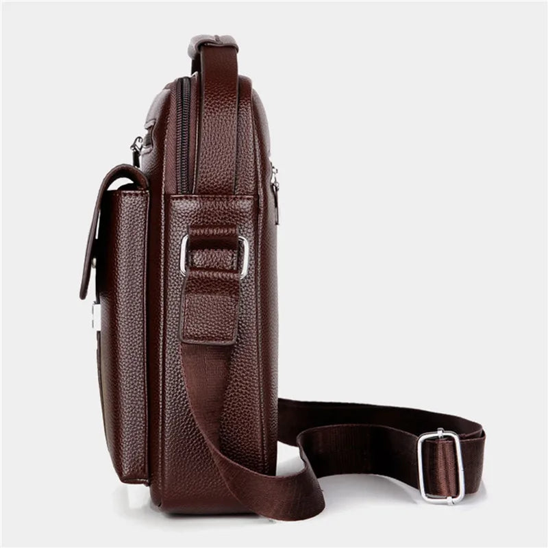 Men Crossbody Shoulder Bags Waterproof Vintage Men Handbags Large Capacity PU Leather Bag Man Messenger Bags Tote Bag