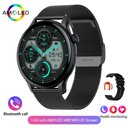 For Xiaomi New Smartwatch 1.43 Inch Full Screen Bluetooth Call Heart Rate Sleep Monitor Sports Models Smart Watch For Men Women