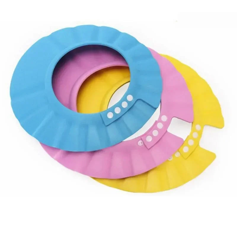 Baby Shower Soft Cap Adjustable Hair Wash Hat for Kids Ear Protection.