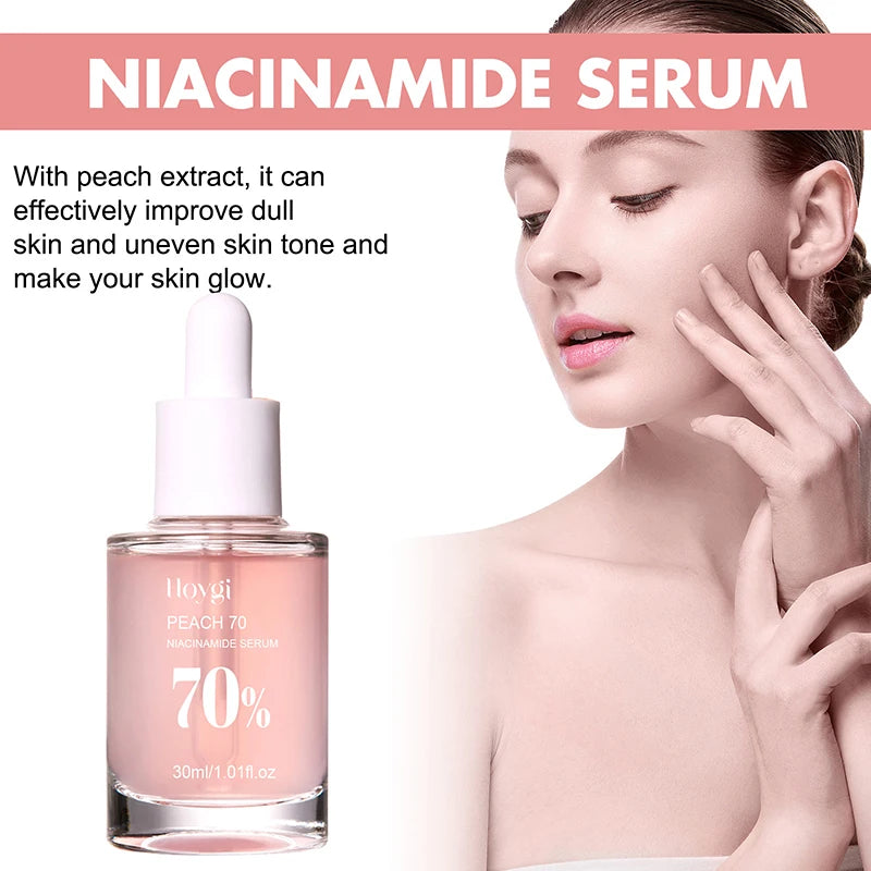 Peach 70% Niacinamide Serum 30ml Moisturizing Prevent Dryness Facial Essential Oil Increasing Elasticity Smooth Soften Skin Care