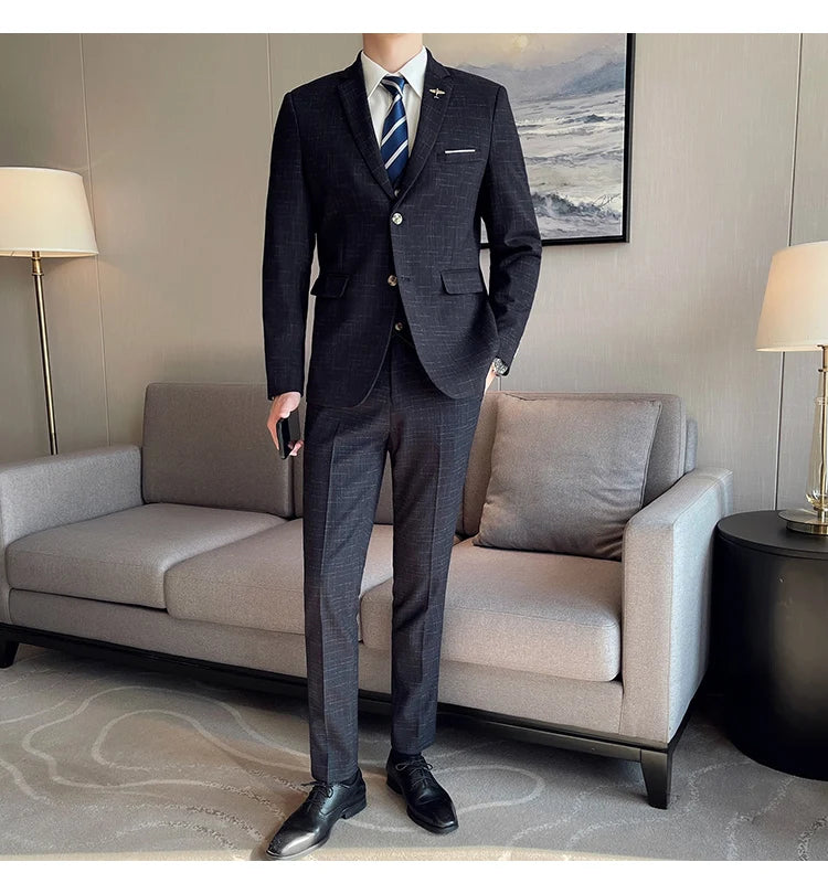 High Quality Men's Wedding Suit (suit + Vest + Trousers)