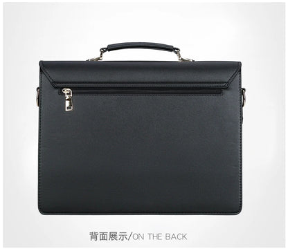 Maleta New Male Bring Password Lock Briefcase Diagonal Package Genuine Leather Computer Laptop Bag Men Messenger Luxury Handbags