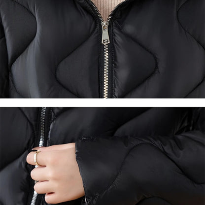 New Winter Jacket Parkas Women Coat Fur Collar Hooded Overcoat Female Jacket.