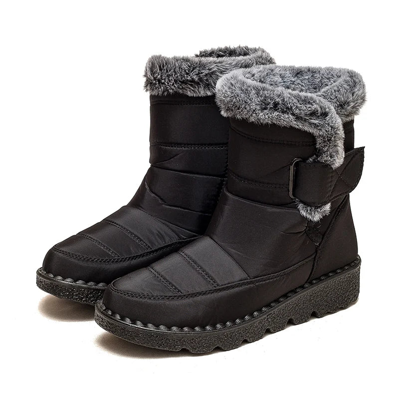 Women's Boots 2023 New Winter Shoes For Women Heeled Winter Boots Waterproof Snow Boots Elegant Warm Fur Winter Footwear Female