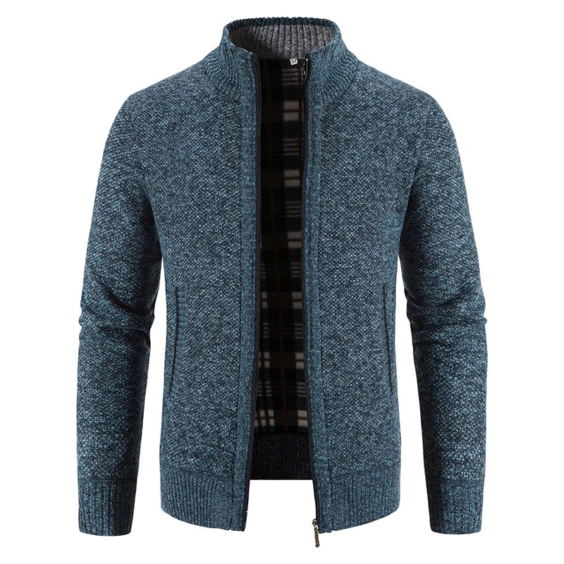 Men's Cardigan Turn-down Collar Knitting