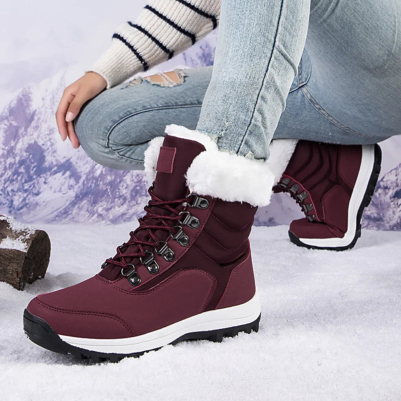 Winter Shoes Woman Warm Anti Slip Ankle Boots Plush Comfy Warm Outdoor Female Boots Women 2024 New Fur Platform Snow Boots