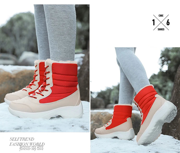 Snow Boots Women New Ladies Shoes Platform Shoes Woman Flat Keep Warm Boots Ladies Casual Plush Botas Mujer Winter Shoes Women