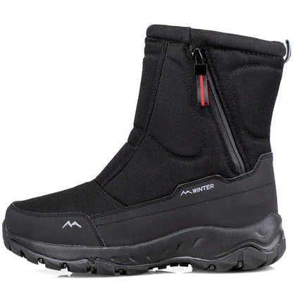 Large Size Winter Men's Boots Warm Plush Ankle Boots Sweat Wicking High-Top Warm Snow.