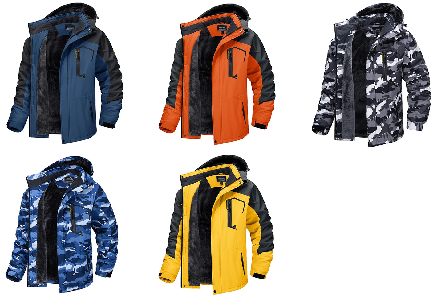 Fleece Lining Mountain Jackets Mens Hiking Jackets Outdoor Removable Hooded Coats Ski Snowboard Parka Winter Outwear