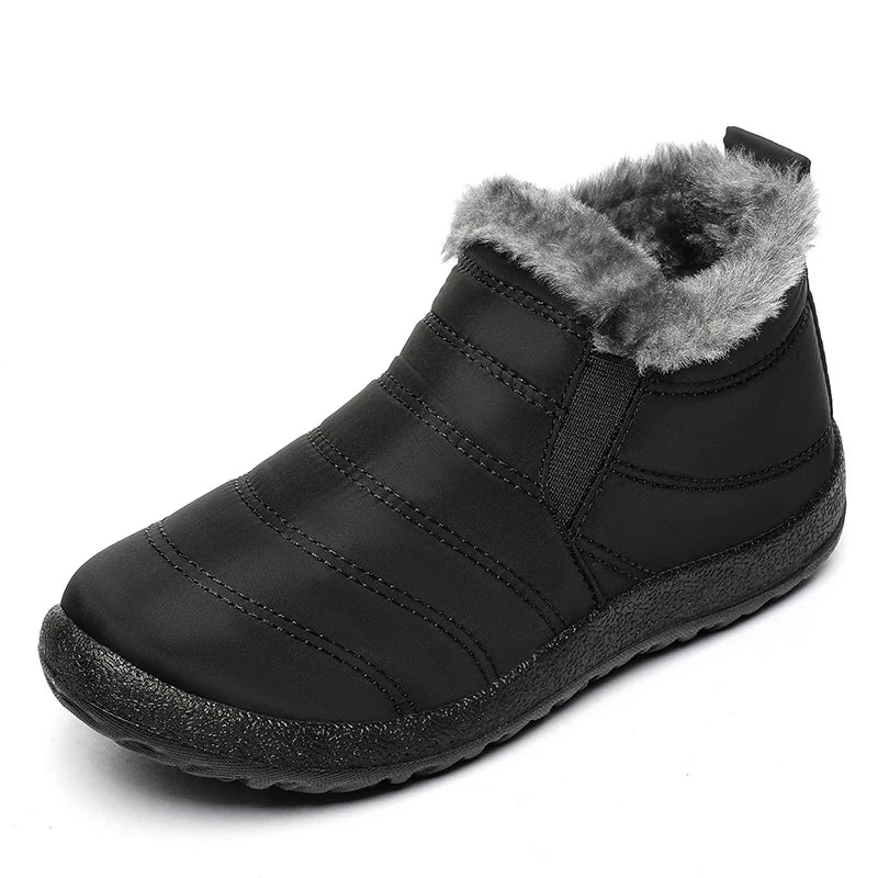 Men's Boots Slip On Winter Shoes For Men Fur Ankle Boots Waterproof Snow Boots Winter Chaussure Hommes Casual Booties For Men