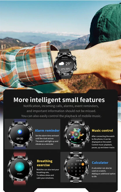 2024 New Smart Watch Men Blood Lipids Uric Acid Health ECG+PPG Fitness Tracker Clock HD Bluetooth Call Sport Altitude Smartwatch