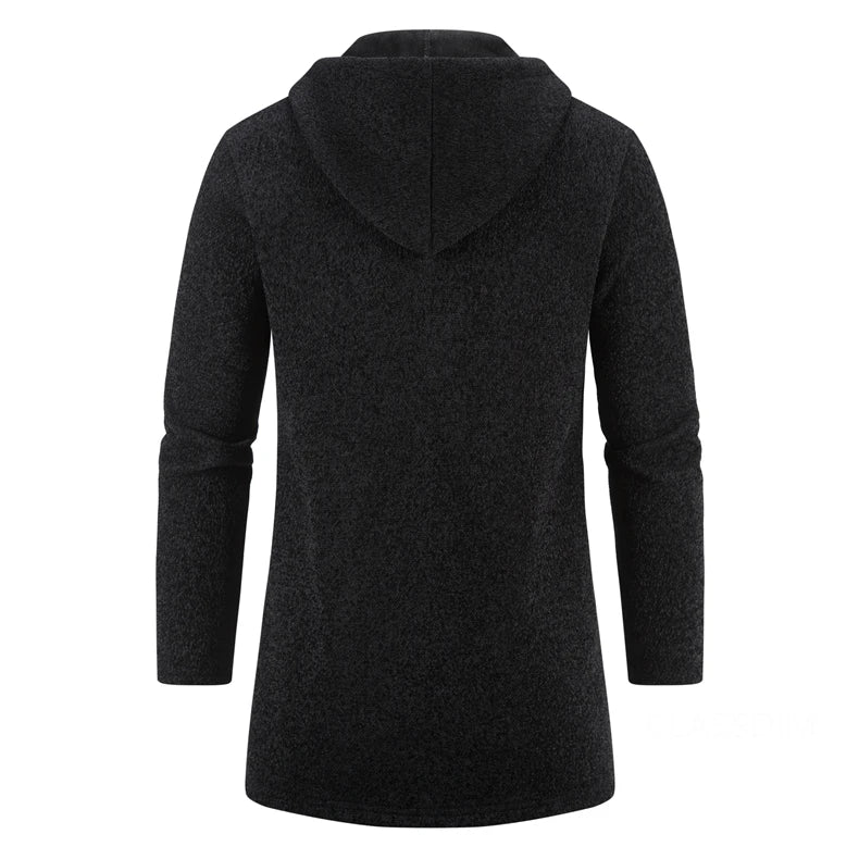 Men Long Sweatercoats Winter Hooded Cardigans Sweaters.