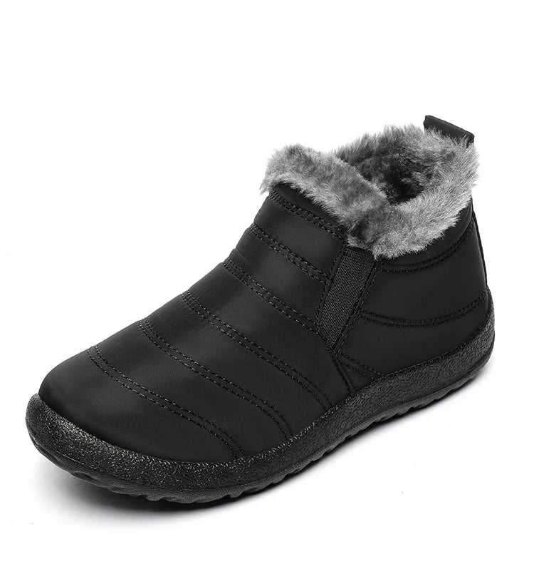 Men's Boots Slip On Winter Shoes For Men Ankle Boots Winter Booties For Men Fur Shoes Waterproof Snow Boots Warm Casual Botas