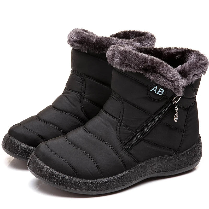 Women's Boots Women's Ankle Boots With Fur Winter Shoes Women Low Heels Winter Boots Snow Waterproof Botas Mujer Winter Footwear