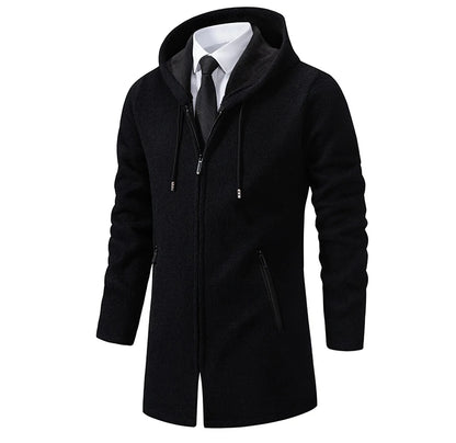 Mens Long Cardigan Full Zip Trench Coat.