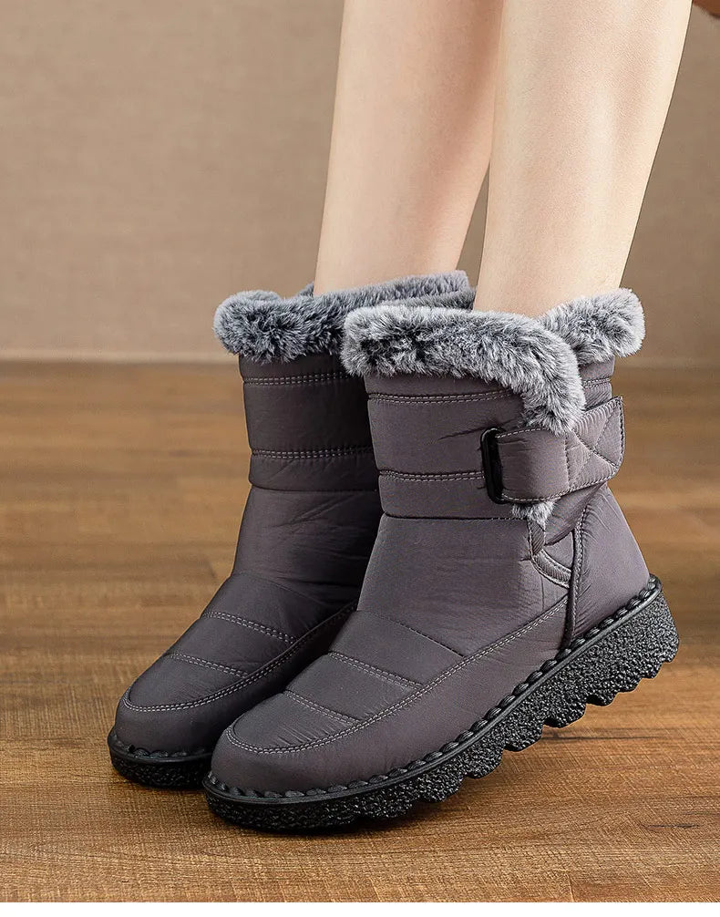 Women's Boots 2023 New Winter Shoes For Women Heeled Winter Boots Waterproof Snow Boots Elegant Warm Fur Winter Footwear Female