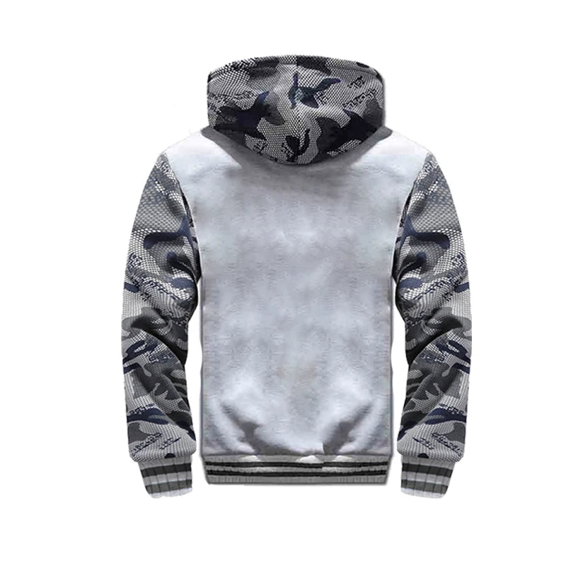 Men's Winter Jacket Camouflage Thicken Jackets Hooded Fleece Long Sleeve Down Jacket Man Casual Streetwear Men's Clothing