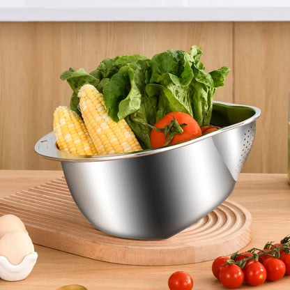 304 stainless steel drain basket Household kitchen washing rice washing dishes special drain basin filter basket