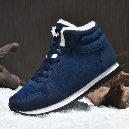 Male Winter Shoes Warm Cold Proof High Top Lace Up Waterproof Fur.