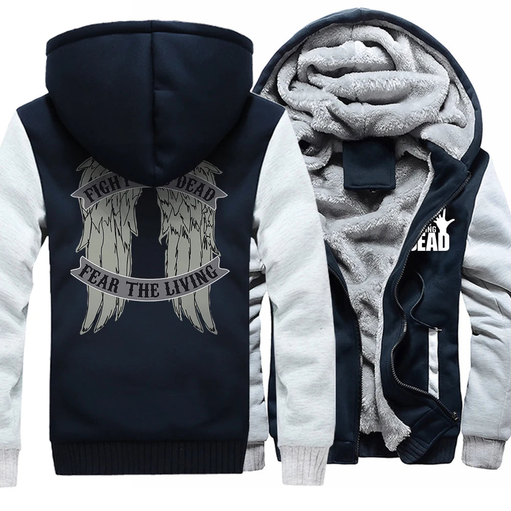 Movie The Walking Dead Wings Print Mens Hoodie