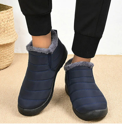 Men's Boots Slip On Winter Shoes For Men Fur Ankle Boots Waterproof Snow Boots Winter Chaussure Hommes Casual Booties For Men