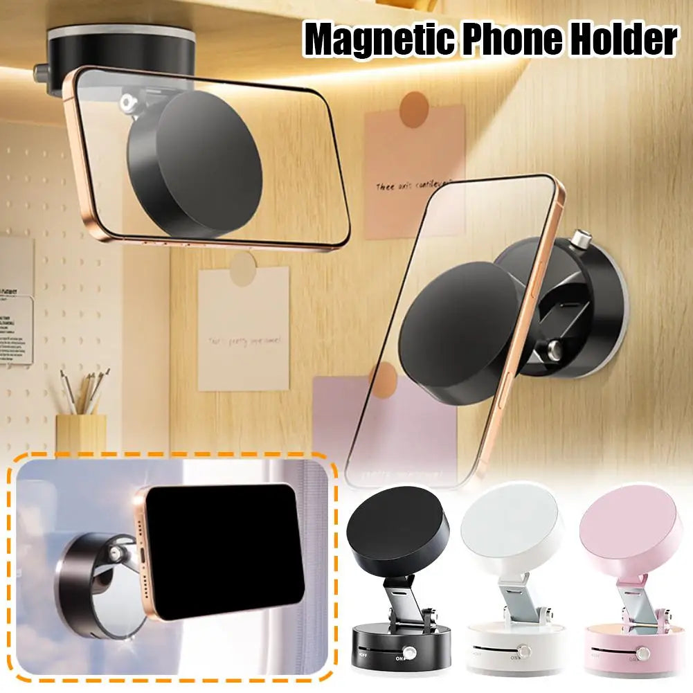 Vacuum Adsorption Magnetic Suction Cup Phone Mount Double Sided Hands-Free Magnetic Cell Phone Holder