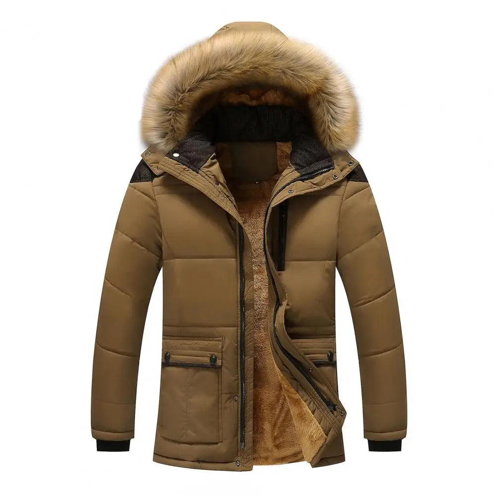 Winter Men Hoodie Jacket Warm Coat Fine Workmanship Polyester Smooth Zipper Men Hoodie Jacket Coats Comfortable