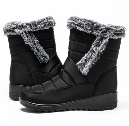 Women's Winter Boots Fur Winter Shoes For Women 2024 New Snow Boots Wedge Heels Ankle Botas Mujer Waterproof Winter Footwear