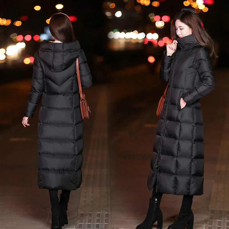 Women's Winter Cold Coats Long Parkas Warm Down Basic Jacket Fashion Cotton Padded Outwear.